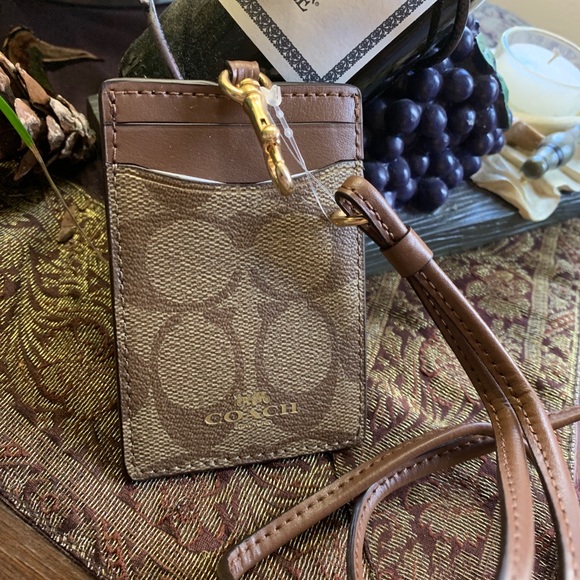 Coach Accessories - Authentic Coach Crossgrain leather ID/Card lanyard